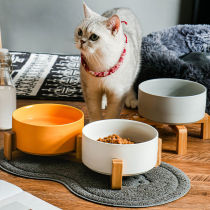 Cat Bowl Kitty Ceramic Bowl Dog Food Basin Protection Cervical Cat Food Bowl Pet Supplies Anti-Peppy Dog Drinking Water Bowl