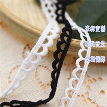 Hot Pin Small Tooth Side Black & White Silk Thread Water Soluble Lace Lace Lace Flower Slice Wrapping Strip Decorative Side Corner Material Solid Embroidery