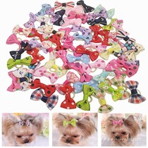 Pet Leather Band floral headdress Bow Pet Dog Teddy Bears Bears Bomei Yorkshire Skin Band Beauty Hair Decoration