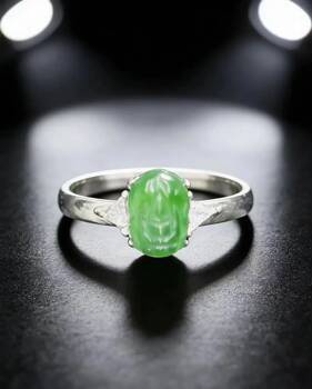 Natural grade a jadeite pixiu ring