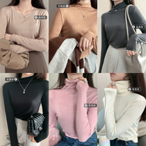 TMH STDUIO Round Collar Inner Hitch Blouse Women Long Sleeve Undershirt 2022 Spring New body Thunder T-shirt Knitted Cardiovert