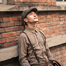 SOARIN retro Inn small plaid suit shirt male full cotton grunge business casual workout shirt inch shirt