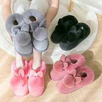 Cotton slippers female warm end moon couple Korean home cute Mao Mao indoor all-inclusive cotton shoes