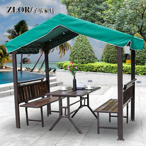 Sub Music Furnishings Outdoor Cool Pavilions Wooden Pavilions Wood Pavilions Courtyard Balcony Table And Chairs Combined Open-air Leisure Area Tent