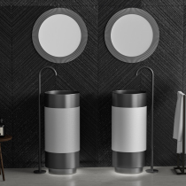 Light luxury Nordic stainless steel three-color column basin creative net red designer recommended hotel showroom homestay wash basin