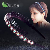 Headband Korea with teeth rhinestone non-slip hair hoop simple Lady hairpin front press hairpin female adult jewelry