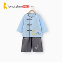 Tong Tai Spring and Summer New Baby Clothes 1-4 Years Old Infant Set Male Baby Out Chinese Style Set