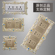 European switch stickers wall stickers protective cover resin socket panel decoration can put mobile phone simple bedroom home 118