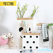 (Mountain tree) ins Norse Kraft paper canvas storage bag toy clothing sundries bag home decoration