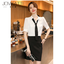JOVKATTI brand professional suit women summer fashion temperament short sleeve shirt West skirt bank sales department tooling