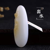 Yurun Yipin Hetian Jade Lotus pendant Russian sugar suet white jade pendant Suzhou craft design