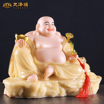 Huang Yuhan Baiyu Mya Buddha smiling Buddha Cloth Bag Monk Statues of Buddhist Buddha Statues of the Residence Ornaments of the Mercy House