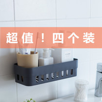 Punch-free cosmetics washroom rack wall hanging kitchen rack oil salt sauce vinegar storage shelf space