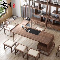 New Chinese Solid Wood Tea Table Utilita Tea Table Zen for Home Office Tea room Furniture tea table and chairs Composition