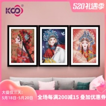 KS Cross embroidered 2020 new living room Populace Peking Opera Flower Denier Thread Embroidered figure handown embroidered Chinese Wind Series