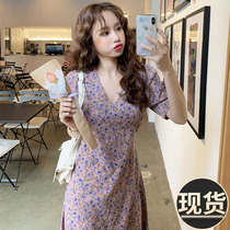 Special price Original 138 yuan fairy super fairy forest womens clothing fashion French lazy style floral dress with waist slimming