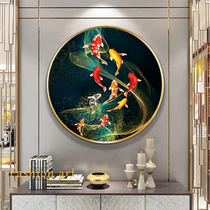 Printed cross embroidered 2022 new line embroidered living room Merchants Jiuyu Round Modern Chinese Xuan Guan Painting Embroidery 2020