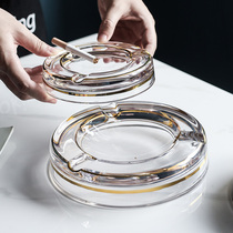 Crystal glass ashtray electroplating home fashion simple living room Office gold cigar ashtray gift gift