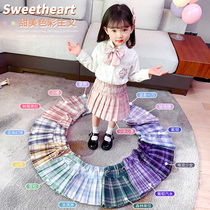 Childrens clothing girl suit 2021 Spring New JK little girl Academy wind pleated skirt two-piece uniform small children