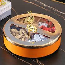Modern simple golden deer candy plate box household metal living room rotating snack fruit plate snack box