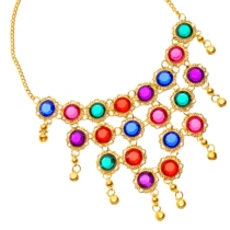 New Products Indian Dance Neck Chain Neck Chain Color Bright Drill Necklace Performance Accessories Belly Dance Necklace Dance Performance