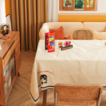 Cartoon tablecloth fabric Nordic waterproof and oil-proof disposable desk light luxury Net red rectangular pvc coffee table table mat