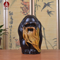 Ebony wood carving birthday star gongshou Xianweng mahogany old birthday star decoration birthday gift