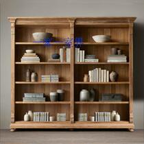 Export French antique American country solid wood bookcase French multi-storey bookcase bookcase old Retro Display Cabinet