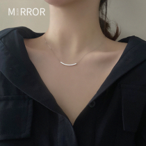 Small moose people 925 smile necklace female sterling silver choker niche design sense light luxury pendant simple tide cold wind