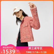 (LILYxIMMI Cooperative Designer Series) LILY2022 Winter New Womens Temperament Round Neck Short Jacket