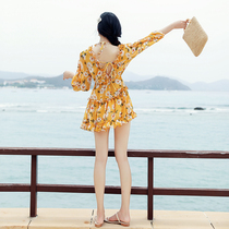 Skirt split bikini swimsuit womens three-piece cover belly thin chest sexy holiday hot spring swimsuit