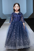 Girls foreign dress puffy gauze princess dress childrens host catwalk evening dress little girl piano costume