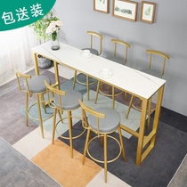 Customized Nordic rock bar table home high table Italian bar bar table long table light luxury commercial milk tea restaurant