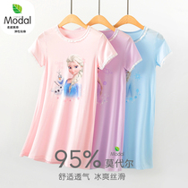 Girls Sleepy Dress Summer Modale Childrens Short Sleeper Ice Filament Thin Princess Aisa Baby Household Clothing 2022