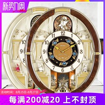  Japan Seiko high-end living room European-style intelligent music photosensitive timekeeping wall clock simple modern mute watch QXM289