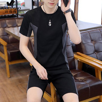 Fugui bird summer short sleeve t-shirt for mens surges summer blouses a set of handsome and compassionate shorts ice silk suit men