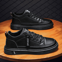 Fall Chef Shoes Mens Kitchen Special Anti-Slip Waterproof Grease Resistant Dirty Little Black Leather Shoes Mens Board Shoes Sloth People Shoes