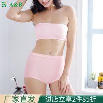 Aged pure cotton antibacterial briefs in AB Underpants High waist loose big code mommy pants F804