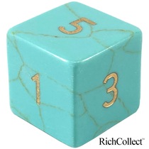 D6 Turquoise 6-sided right Angle Cube Crystal Digital Dice Color Safe Victory December Birthstone