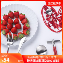 (Two) Portugal Cutipol GOA red silver Western tableware knife fork spoon net red cutlery ins set