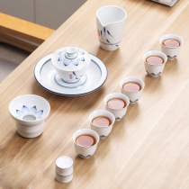 DeHua high white porcelain hand-painted kung fu tea set LOGO gift customization company event shop opening companion gift