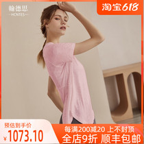 HCNTES Yoga Suit Sport Blouse Womens Summer Display Slim Short Sleeve Hooded Professional Training Running Fitness Suit