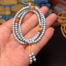 Кистлер 储老匠原矿湖北绿松石手串鸡油黄蜜蜡搭配南红女士手链5毫米