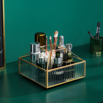 High-end desktop storage box Cosmetics dresser Lipstick skin care large-capacity finishing light luxury makeup brush shelf