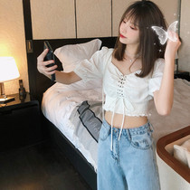 Shirt women 2021 summer new Korean version of loose retro port flavor design sense niche mind-to-be jacket foreign style small shirt