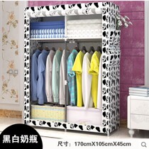 Assemble double clothes wardrobe large simple clothes cook thick steel pipe thickened fabric economical multi-hanging hangers