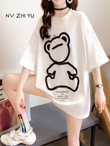 Pregnancy Woman Dress New Summer Clothing Short Sleeves Blouse Loose Thin big-size T-shirt Pure cotton Long-style Summer Compassionate Summer
