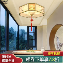 New Chinese ceiling lamp all copper bedroom lamp modern simple porch entrance crossing Sun table lamp childrens room entrance lamp