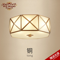 American all copper ceiling lamp modern simple living room lamp personality bedroom lamp aisle lamp European copper lamp