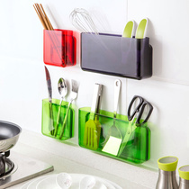 Plastic wall-mounted tableware storage box kitchen rack non-perforated wall rack seasoning rack storage rack